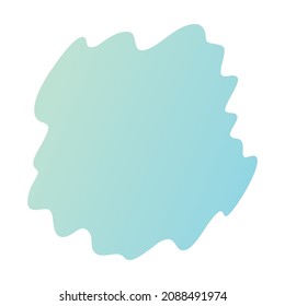 Warm light blue sky color abstract paint stroke shape amoeba backdrop, wavy frame flat vector design background template.