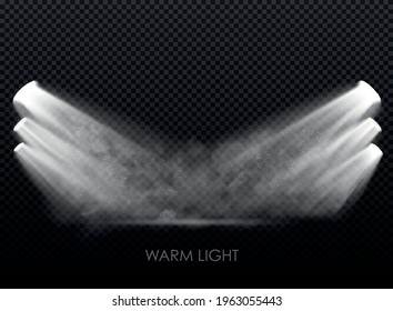 warmer Lampensatz auf transparentem Hintergrund. Vektorgrafik