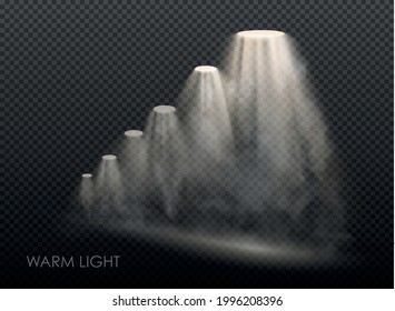 warm light set of bulb on a transparent background. Vector illustration