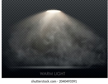 conjunto de luz caliente de la lámpara sobre un fondo transparente. Ilustración del vector