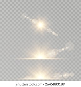 Warm light transitions create atmosphere and depth.Realistic PNG enhances brightness with elegant shimmer. Soft sun beam effect perfect for nature scenes. Glare blend adds highlight