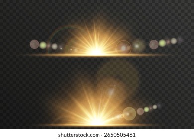 Transições de luz quente criar atmosfera e profundidade.PNG realista aumenta o brilho com brilho elegante shimmer. Efeito de feixe de sol macio perfeito para cenas da natureza. Glare blend adiciona destaque