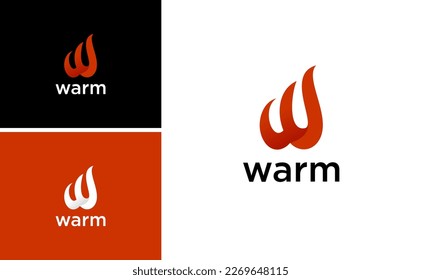 warm logo simple letter W vector template