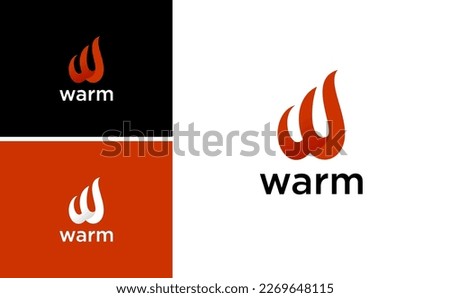 warm logo simple letter W vector template