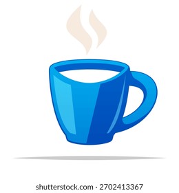 Leite quente em uma xícara de vetor ilustração isolada