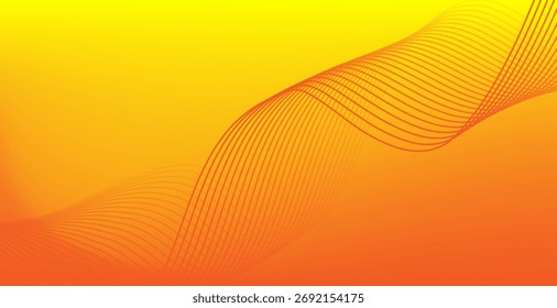 A warm minimalist abstract graphic with thin white lines that curve and flow through the image like waves or ripples of the wind that move gently.