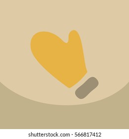 warm mittens icon in cartoon style isolated on olor background vector Kitchen glove illustration