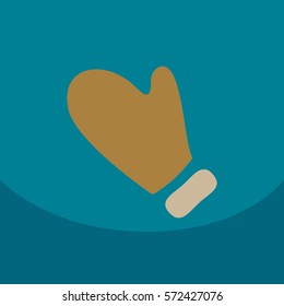 warm mittens icon in cartoon style isolated on olor background vector Kitchen glove illustration