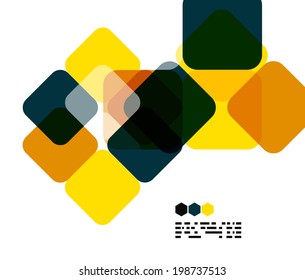 Warm modern color geometric shape abstract background with copy space