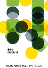 Warm modern color geometric shape abstract background with copy space