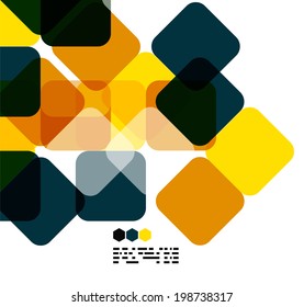 Warm modern color geometric shape abstract background with copy space