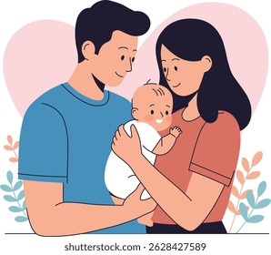 A warm moment of love for a happy family