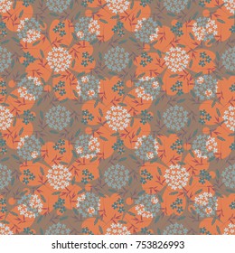 Warm mood, spring bouquets. Seamless floral pattern, vector illustration