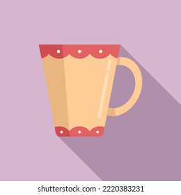 Warm mug icon flat vector. Hot ceramic. Mocha porcelain