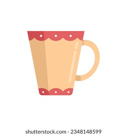 Warm mug icon flat vector. Hot ceramic. Mocha porcelain isolated