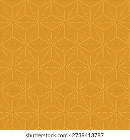 Warm mustard yellow seamless pattern featuring radial geometric line shapes arranged in a repeating grid. Clean decorative design suitable for wallpaper, textile prints, packaging, stationery, branding backgrounds, and modern surface applications.
