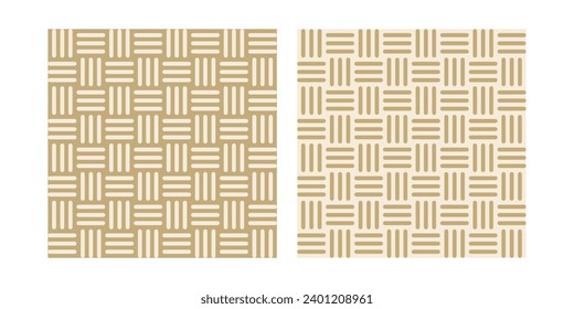 Warm neutral basket knot vector pattern, seamless knot, bamboo wave clip art background design