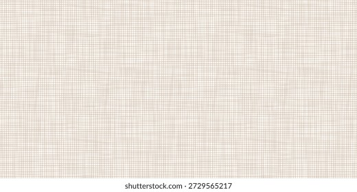 Textura xadrez neutro quente tecido estopa vetor padrão sem costura, fundo de linho retro minimalista