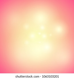 Warm Orange Background with Glow, Shine and Glitters. Vector Holiday Illustration with Magical Mood.
