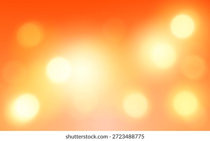 Fondo de luz Bokeh naranja cálido con círculos suaves brillantes y desenfoque Abstractas, decoración de fondo