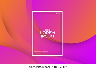 Warm and orange color background abstract art vector.simple shapes composition. design layout for banner or poster.Eps10 vector.