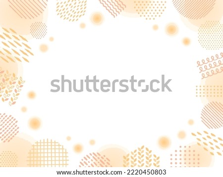 Warm orange frame with hand drawn style geometric patterns