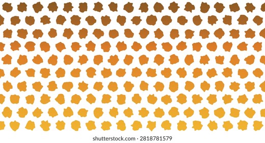 Warm orange gradient background with repeating irregular spot pattern and soft organic shapes. A seamless abstract texture ideal for wallpaper, textile, packaging, web design, autumn themes, and modern decor.