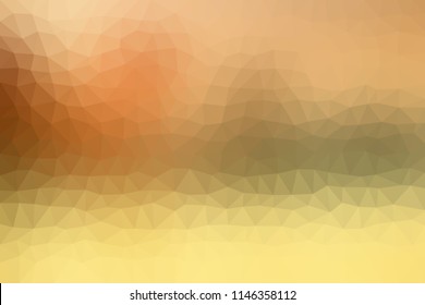 Warm orange greenish low poly vector background.
