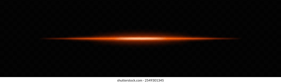 Feixe de luz laranja quente com um gradiente suave. Traço luminoso horizontal ideal para ficção científica, desenhos de néon ou efeitos futuristas. Transições de luz brilhante e brilho dinâmico