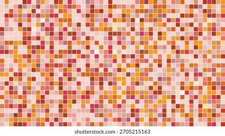 Fondo cuadrado de mosaico de mosaico de azulejo rojo y rosa naranja cálido
