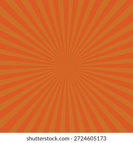 Warmes orangefarbenes Sunburst-Muster mit dunkleren orangefarbenen Streifen Sunburst, orange, Muster