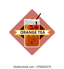 Warm orange tea logo concept illustration 