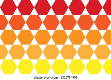 Warm orange Tone gradient Hexagon pattern background design. 