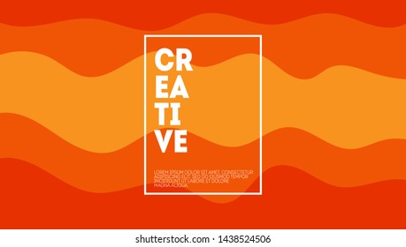 Warm orange wavy background design template