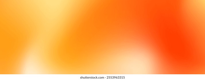 Warm orange yellow gradient background. Autumn colored blurred wallpaper. Fall smooth gradation backdrop for banner, poster, leaflet, brochure, booklet. Vector abstract template overlay