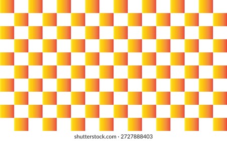 Warm orange and yellow gradient checkerboard pattern background. Bright sunny geometric square grid texture suitable for summer themes and energetic designs.
