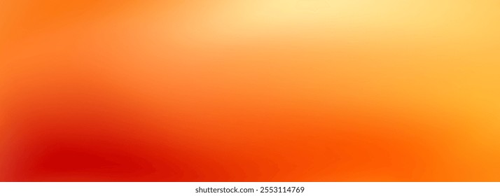 Warm orange yellow red gradient background. Autumn colored blurred wallpaper. Fall smooth gradation backdrop for banner, poster, leaflet, brochure, booklet. Vector abstract fiery template overlay