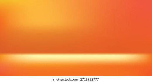 Warmer orangefarbener gelber roter Farbverlauf-Hintergrund. Herbstfarbene unscharfe Tapeten. Herbst glatte Abstufung Hintergrund für Banner, Poster, Broschüre, Broschüre. Vektorgrafik abstrakt feurig Vorlage Overlay