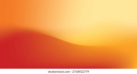 Warm orange yellow red gradient background. Autumn colored blurred wallpaper. Fall smooth gradation backdrop for banner, poster, leaflet, brochure, booklet. Vector abstract fiery template overlay