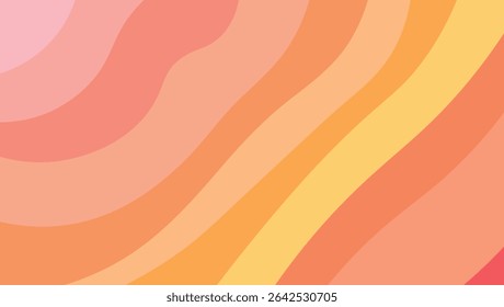 Warm orange and yellow wavy lines gradient color scheme for a colorful design