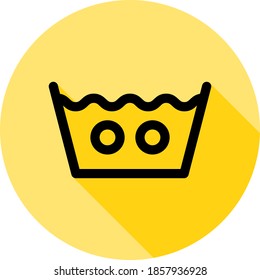 icono de contorno cálido con un estilo de sombra larga