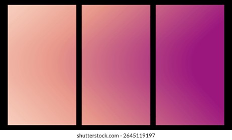 Gradientes pastel cálidos: mezclas dinámicas de melocotón suave, rosa rubor y magenta rico: ideales para la marca femenina, fondos modernos y arte digital elegante.
