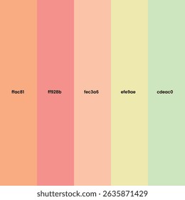 Warm Pastel Peach and Green Color Palette EPS for Branding and Digital Design