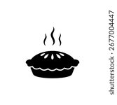 Warm pie icon silhouette vector flat illustration design.