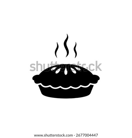 Warm pie icon silhouette vector flat illustration design.