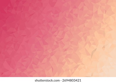 Fundo de gradiente de polígono rosa quente e pêssego com textura geométrica macia. Design vibrante e abstrato de baixa densidade para web, impressão ou apresentação. Moderno colorido polígono papel de parede arte.

