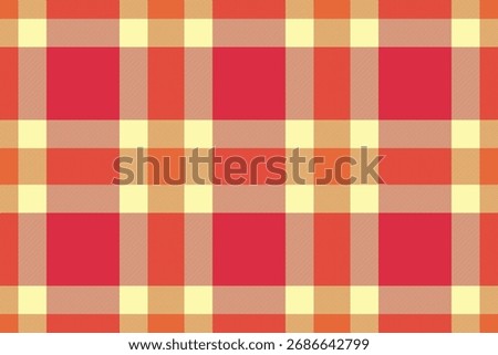 Warm plaid pattern. Classic check design with vivid hues. Perfect for backgrounds, textiles, or graphic projects requiring a cozy, familiar texture. Versatile  stylish.