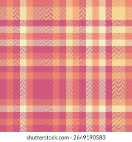 Warm plaid pattern with pink, orange, and cream hues. Versatile for textile design, backgrounds, and creative projects needing a cozy, textured feel.
