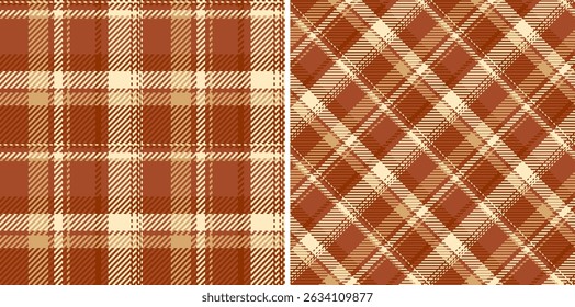 Warm plaid pattern set in brown  beige tones, evoking autumn, heritage, and comfort. Use for textiles, backgrounds, or vintageinspired designs.
