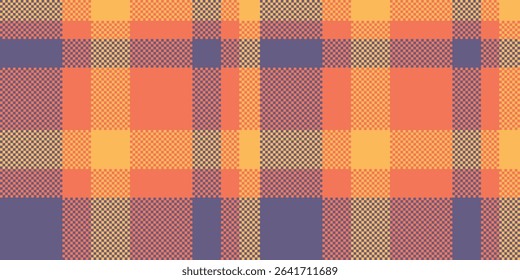Warm plaid pattern with woven texture in harmonious colors. Classic design, perfect for backgrounds, textiles, or graphic overlays adding a cozy feel.